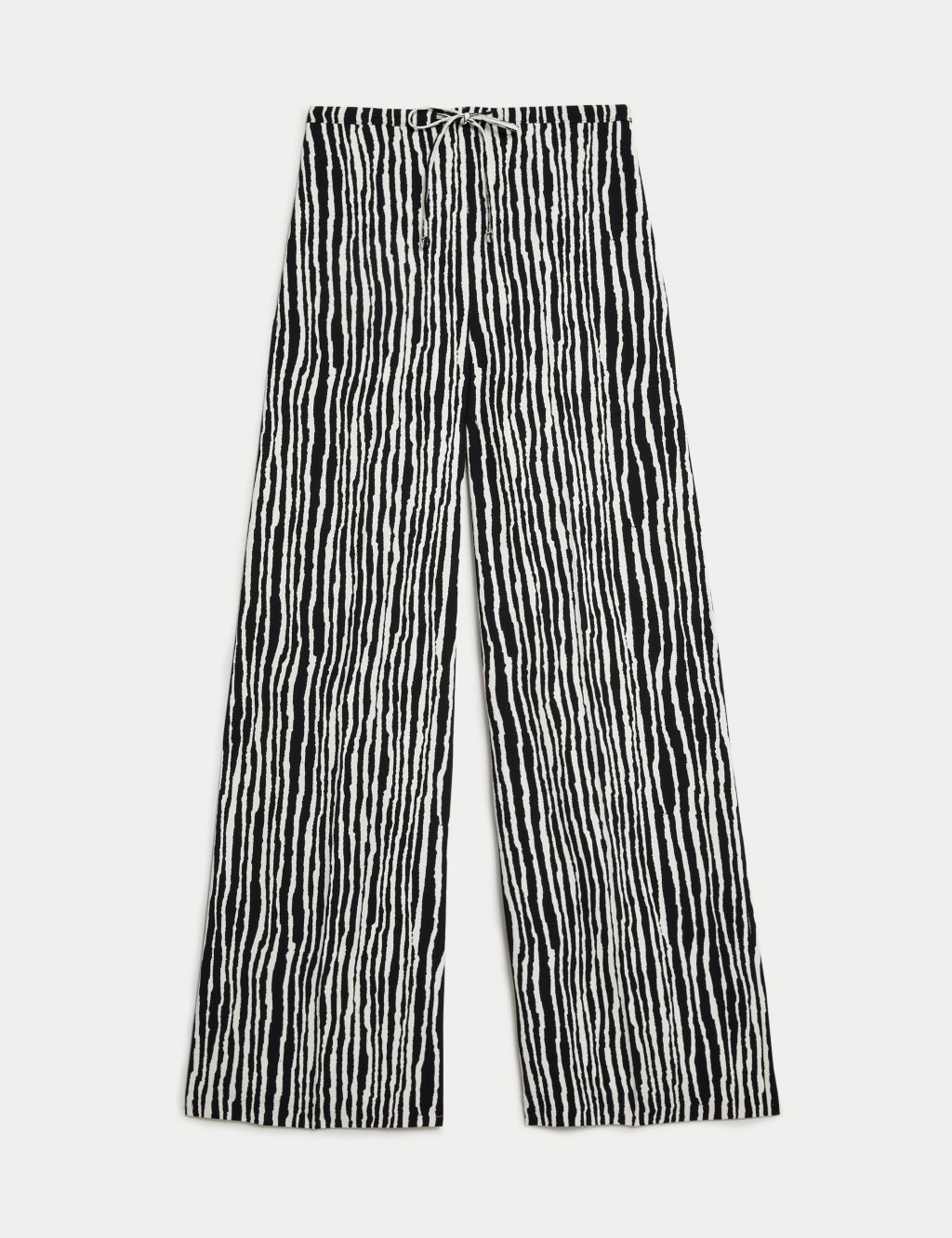 Striped Drawstring Wide Leg Trousers image 2