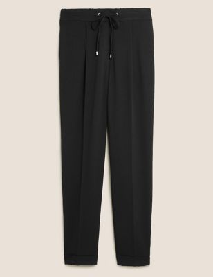 Drawstring Tapered Ankle Grazer Trousers 