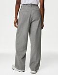 Pinstripe Wide Leg Trousers with Wool