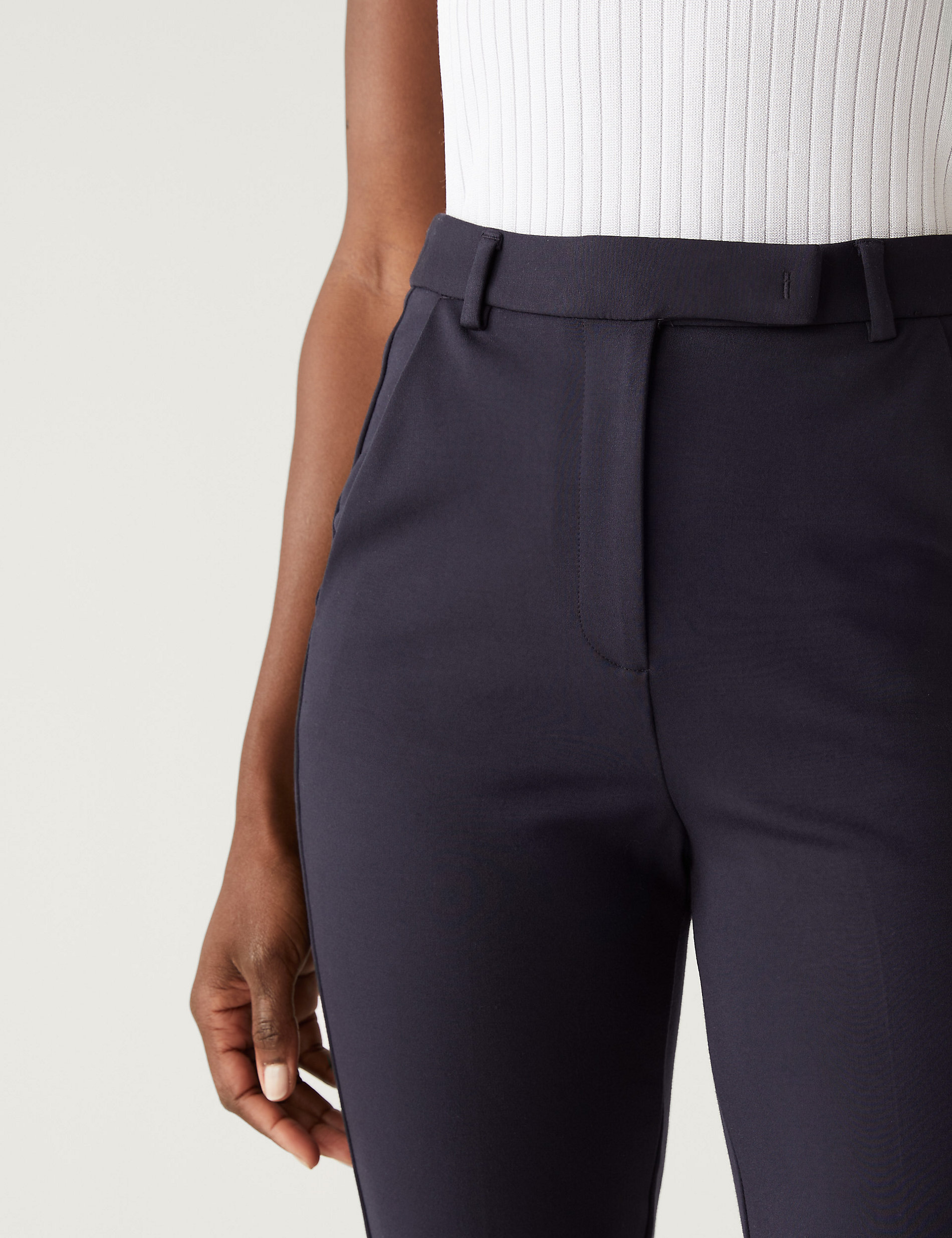 Jersey Slim Fit Ankle Grazer Trousers | M&S AU