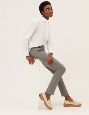 

Womens M&S Collection Knöchellange Jersey-Hose in schmaler Passform - Grey Marl, Grey Marl