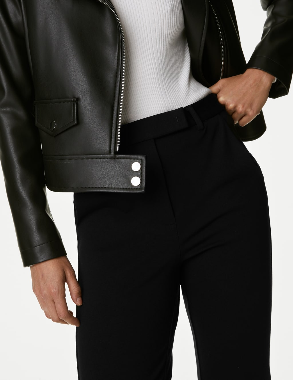 Jersey Slim Fit Ankle Grazer Trousers image 3