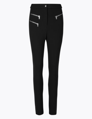 Zipped Pocket Skinny Leg Trousers