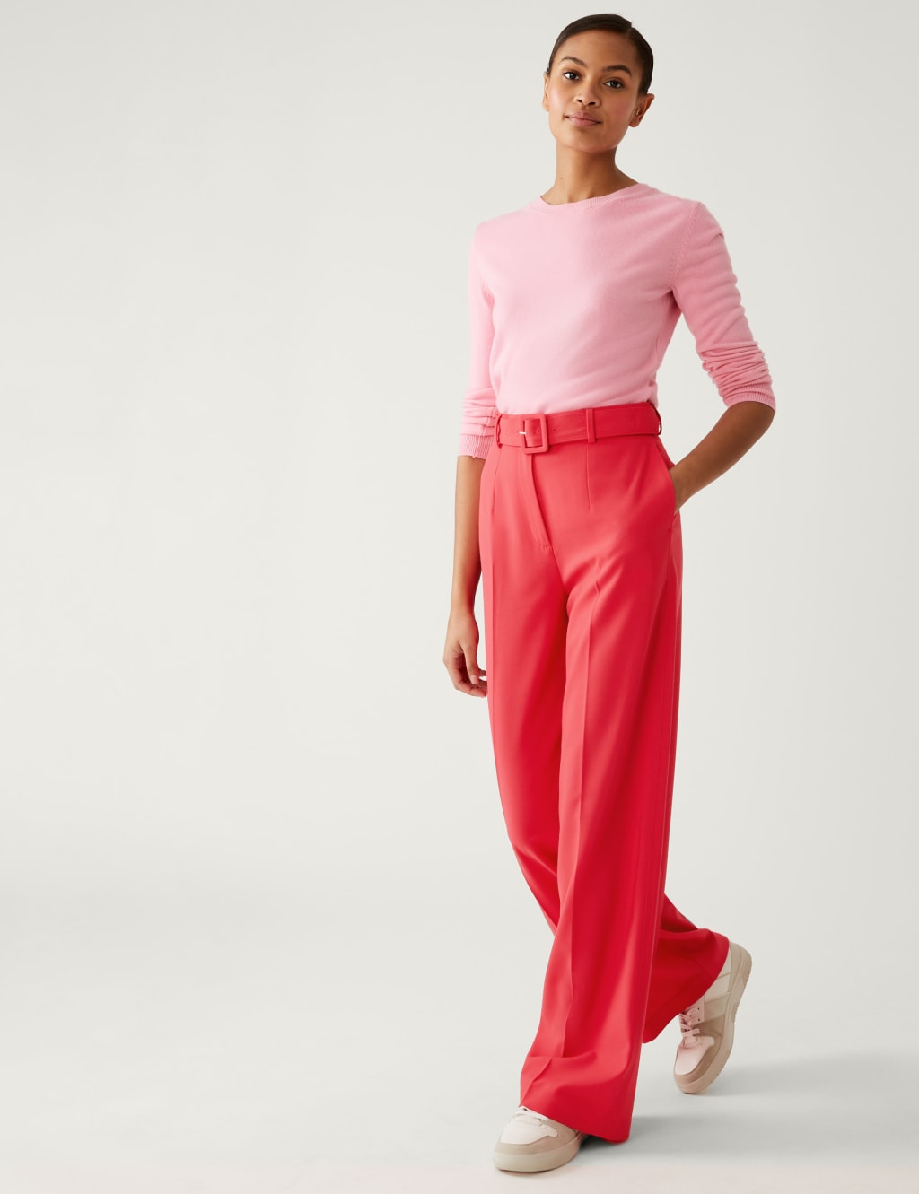 Belted Wide Leg Trousers image 1