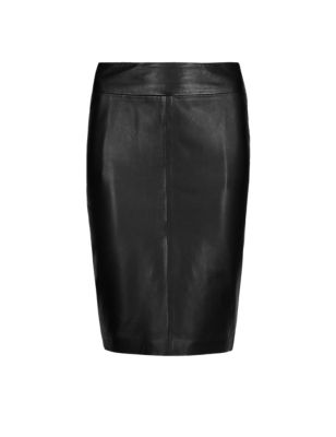 PETITE Leather Ponte Pencil Skirt | M&S Collection | M&S