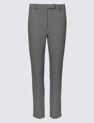 Dogtooth Print Slim Leg Trousers | The Everywear Trouser | M&S