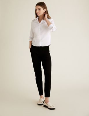 Womens The Everywear Trouser PETITE - Pantalon slim en coton - Black