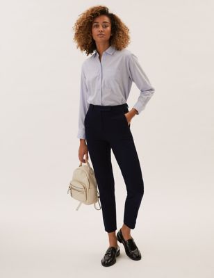 

Womens M&S Collection Slim Ankle Grazer Trousers - Dark Navy, Dark Navy