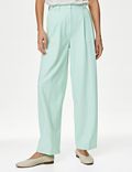Pleat Front Relaxed Straight Trousers