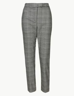 Mia Slim Checked Ankle Grazer Trousers | M&S Collection | M&S