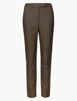 Checked Slim Leg Ankle Grazer Trousers | M&S Collection | M&S