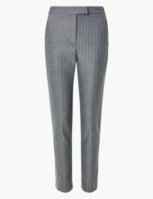 side stripe ankle pants