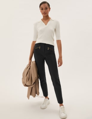 Mia Slim Jersey Ankle Grazer Trousers, M&S Collection, M&S