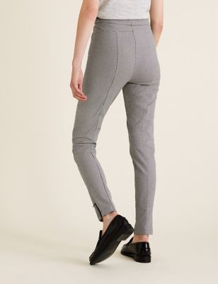 grey check ankle grazer trousers