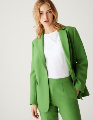

Womens M&S Collection Tailored Single Breasted Blazer - Emerald, Emerald