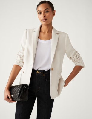 

Womens M&S Collection Tailored Single Breasted Blazer - Light Natural, Light Natural