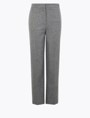 Evie Wool Rich Straight Leg 7/8th Trousers | M&S Collection | M&S