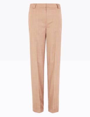 striped straight leg trousers