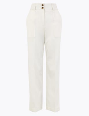 m&s ladies white trousers