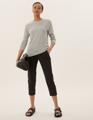 Slim Fit Cropped Trousers