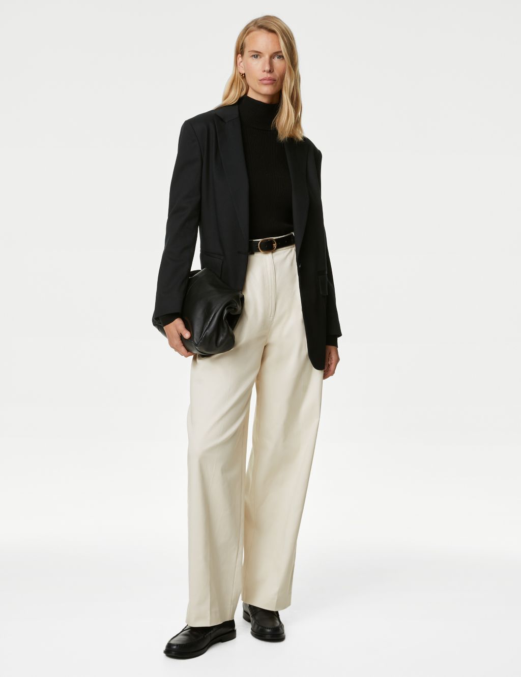 Lyocell Rich Pleated Wide Leg Trousers image 1