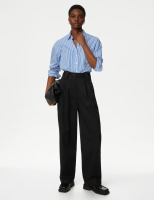 Pleated Wide Leg Trousers