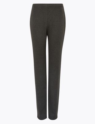 

Womens M&S Collection Jersey Dogtooth Straight Leg Trousers - Charcoal Mix, Charcoal Mix