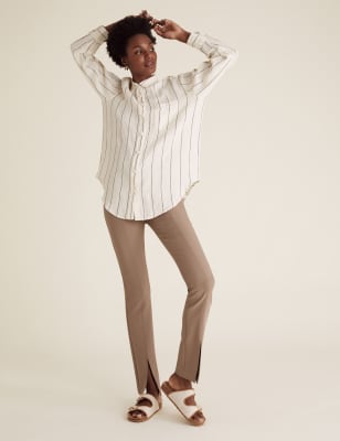  Pantalon skinny fendu sur le devant - Mocha