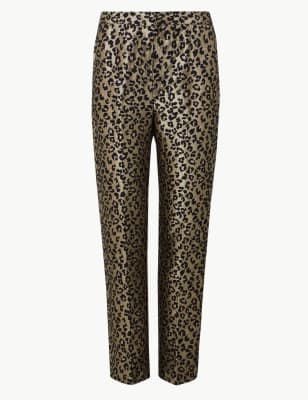 animal print palazzo trousers