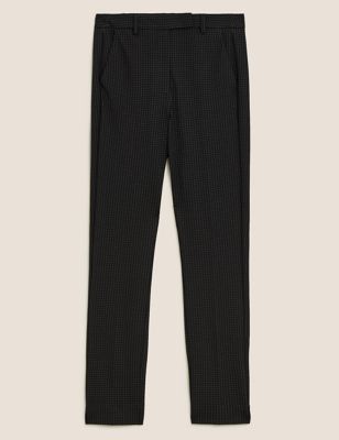 M&S Womens Pin Dot Slim Fit Ankle Grazer Trousers