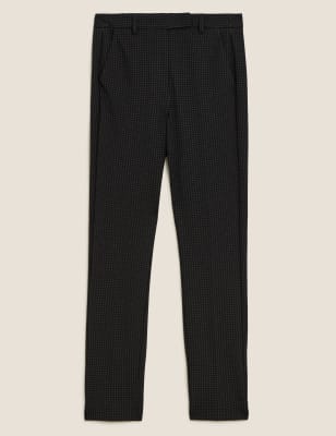 Pin Dot Slim Fit Ankle Grazer Trousers