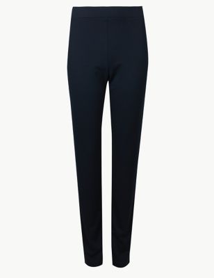 

Womens M&S Collection Jersey Slim Leg Ankle Grazer Trousers - Dark Navy, Dark Navy