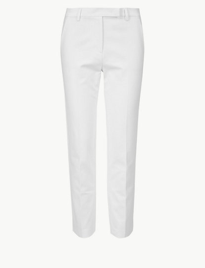Cotton Rich Slim Fit 7/8 Trousers
