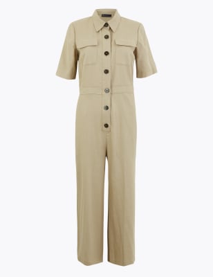 Linen Rich Utility Jumpsuit