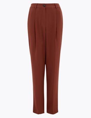 Crepe Tapered 7/8 Trousers | M&S Collection | M&S