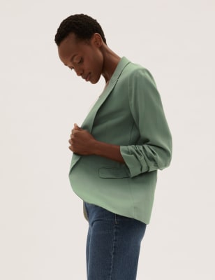 Zachte, ruimvallende blazer met ruches aan de mouwen