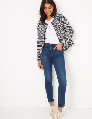 Jersey jasje met streepmotief