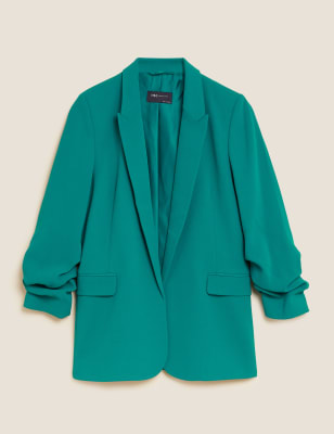 

Womens M&S Collection Ruched Sleeve Blazer - Dark Aqua, Dark Aqua