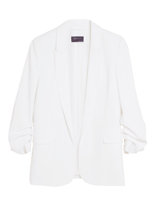 

Womens M&S Collection Ruched Sleeve Blazer - Ivory, Ivory