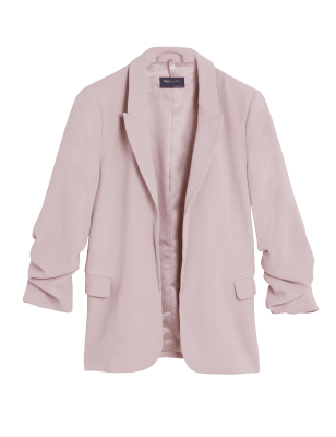 

Womens M&S Collection Ruched Sleeve Blazer - Dusty Pink, Dusty Pink