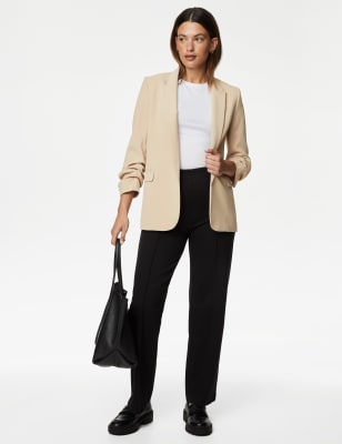 

Womens M&S Collection Ruched Sleeve Blazer - Sand, Sand