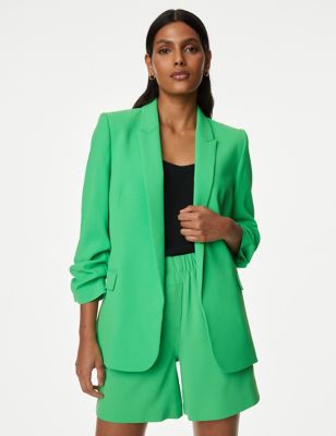 

Womens M&S Collection Ruched Sleeve Blazer - Acid Green, Acid Green