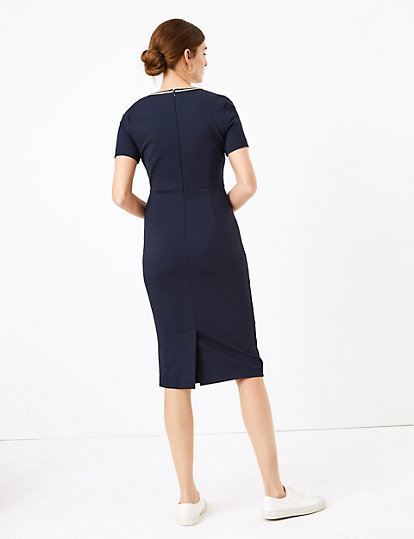Jersey V-Neck Knee Length Dress
