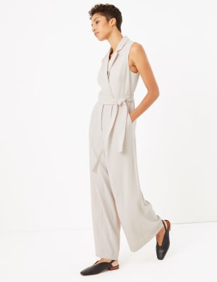 Sleeveless Jumpsuit - White