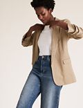 Jersey Relaxed Ruched Sleeve Blazer
