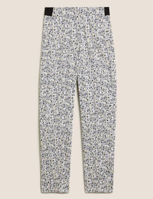 Cotton Printed Slim Fit Cropped Trousers | M&S Collection | M&S