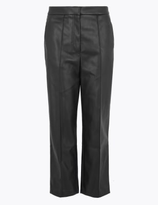 

M&S Collection Pantalón 7/8 straight imitación de pielWomens - Black, Black