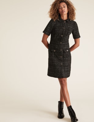 m&s navy dress