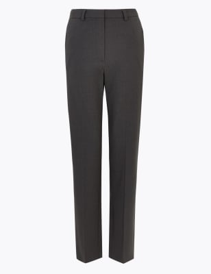 white slim leg cropped trousers