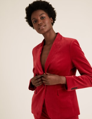 Red on sale blazer velvet